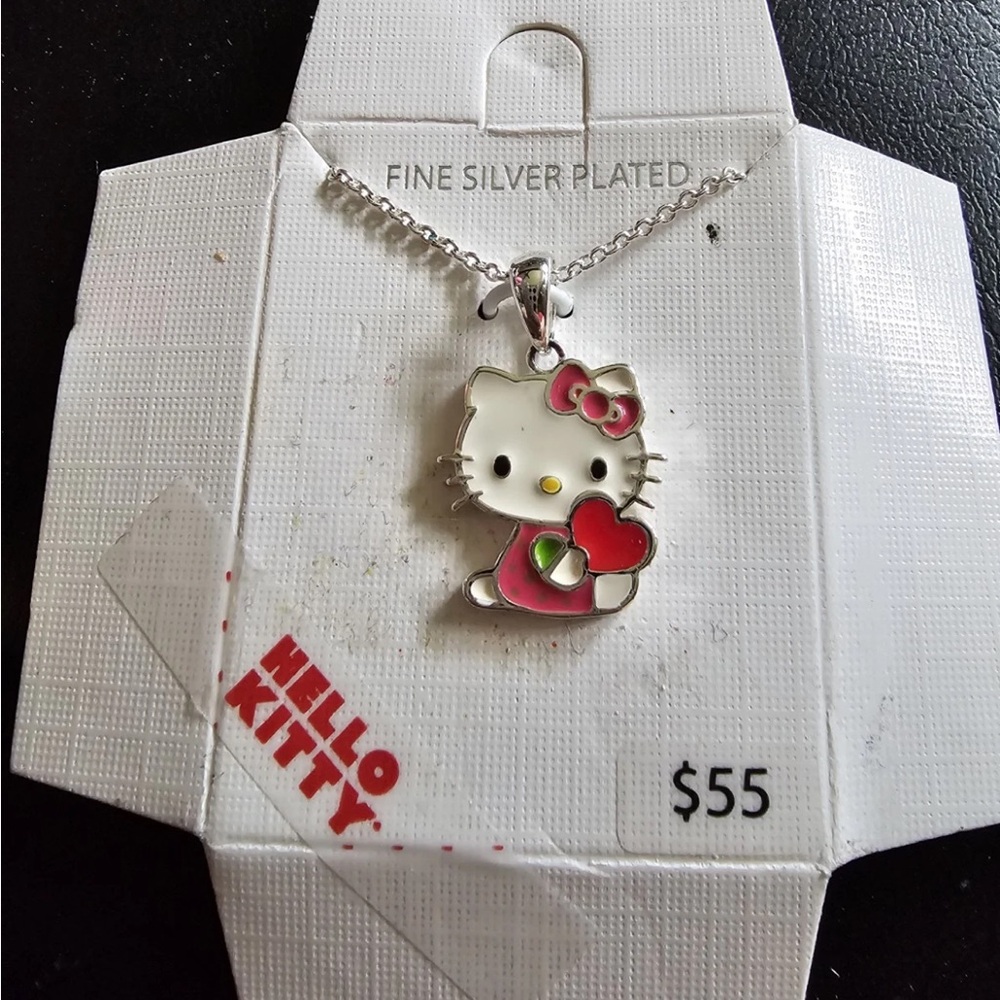 Hello Kitty Silver-Plated Pendant Necklace with Pink and Red Accents - Picture 2 of 4
